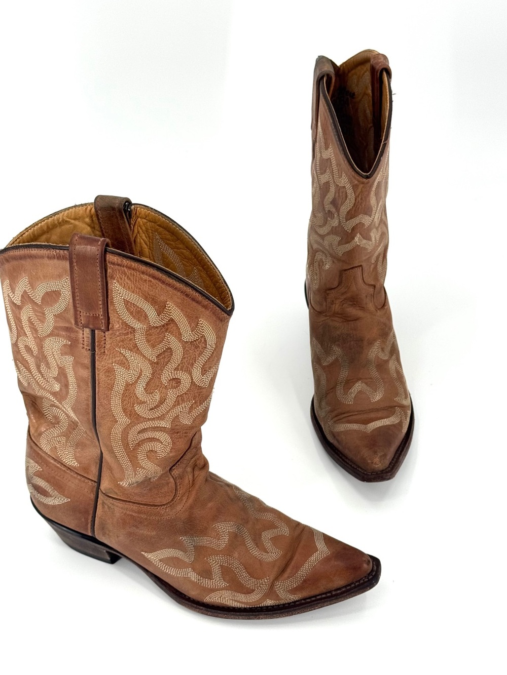 Old West Jama Snip Toe Leather Cowboy Boots
